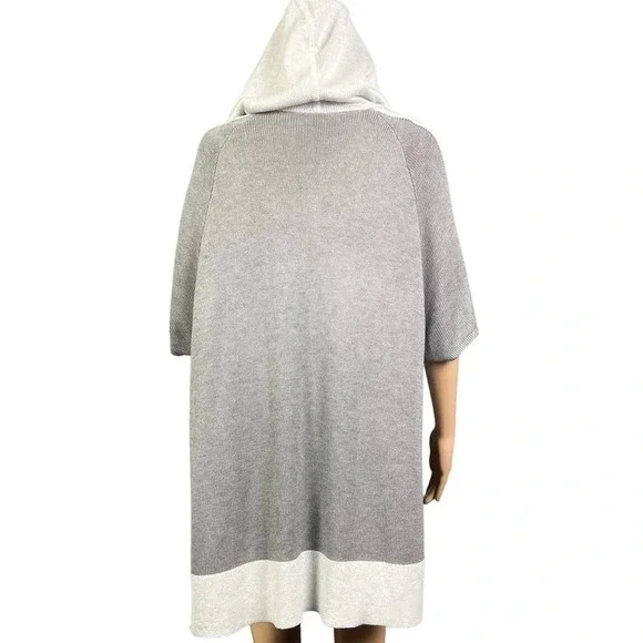 LULULEMON Womens Opened Up Hooded Poncho Size S/M Gray Color Block Tunic Sweater - Picture 6 of 8